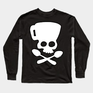 Coffee Skull and Cross Spoons Long Sleeve T-Shirt